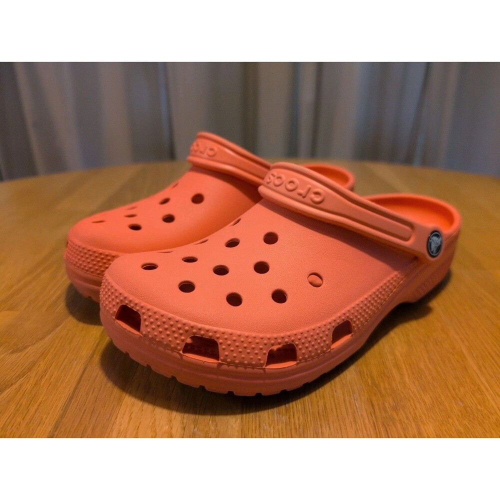 Crocs Clogs Orange Unisex Casual Water Classic Slip On Comfort Shoes W9/M7